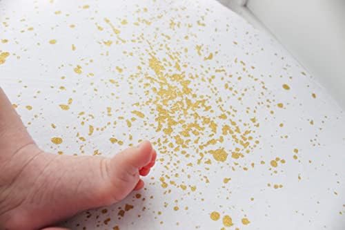 3 Fitted Gold Bassinet Sheets Set for Baby Girl
