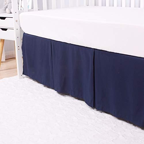 CaSaJa Navy Blue Classic Microfiber Crib Skirt