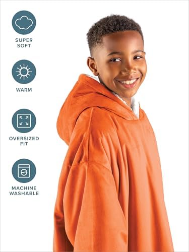 Bare Home Wearable Blanket Hoodie - Soft Plush Sherpa