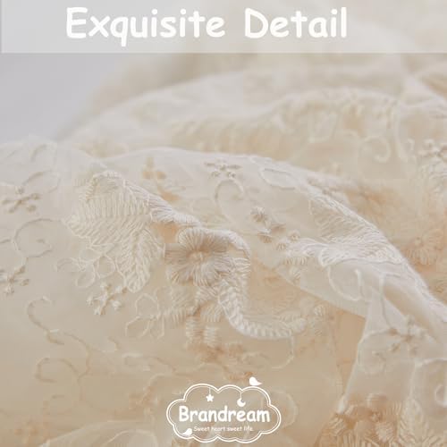 Brandream Boho Crib Bed Skirt - Beige Cream 4-Sided