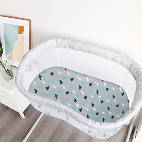 Springspirit Bassinet Sheet 4 Pack Grey