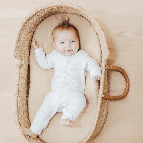 Konssy Muslin Bassinet Sheets 2 Pack Soft Breathable for Baby