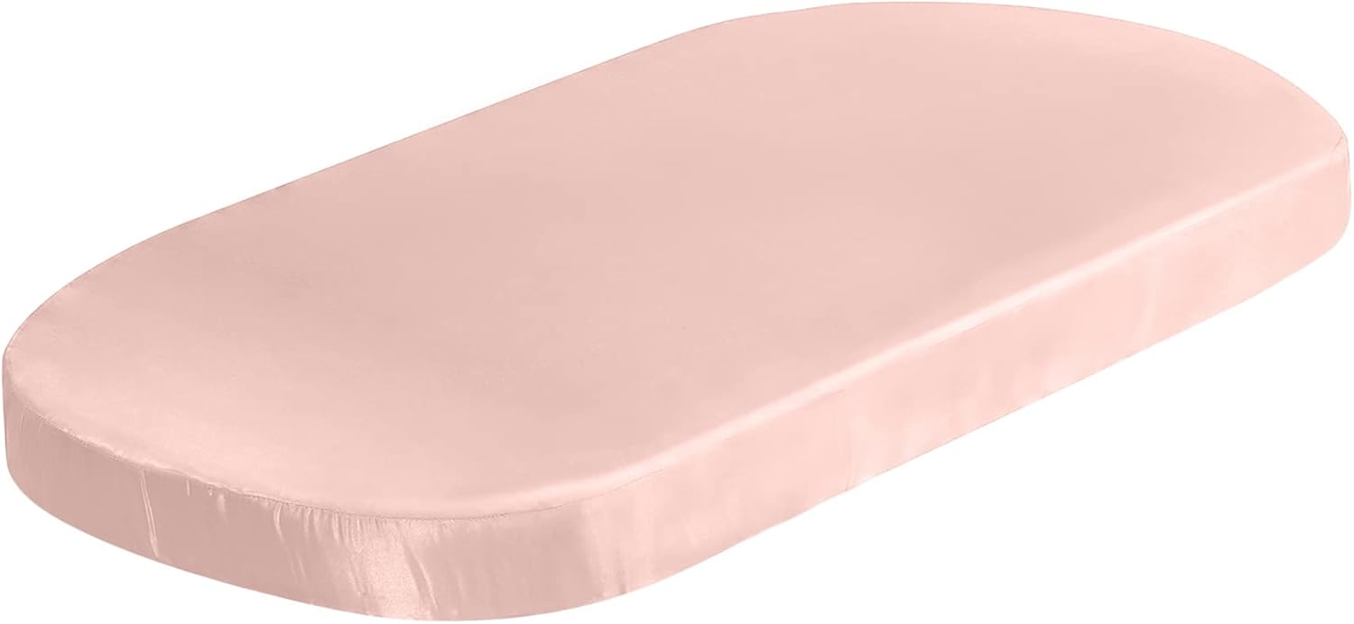 SiinvdaBZX Silky Soft Pink Bassinet Fitted Sheet