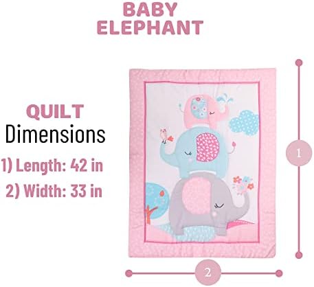 Baby Bees 4-Piece Baby Elephant Crib Bedding Set