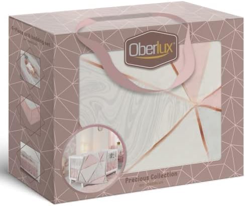OBERLUX Crib Bedding Set for Girls - 4 Piece