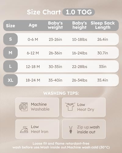Yoofoss Bamboo Rayon Baby Sleep Sack 6-12 Months 10 Tog 1