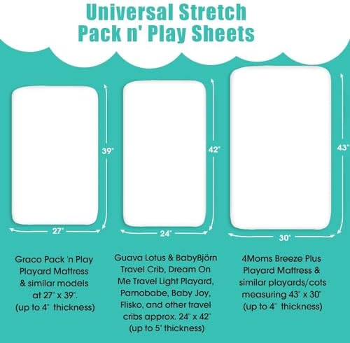BROLEX 2 Pack Mini Crib Sheets for Baby Toddler