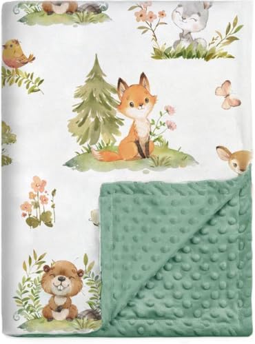 BORITAR Double Layer Minky Blanket with Dotted Backing