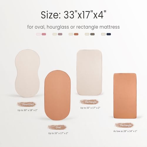 lulumoon Muslin Cotton Bassinet Sheets Neutral for Boys and Girls
