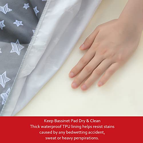 Moonsea Waterproof Bassinet Sheets 2 Pack Grey White