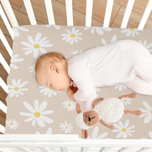 Kigai Daisy Beige Crib Sheet 28x52in