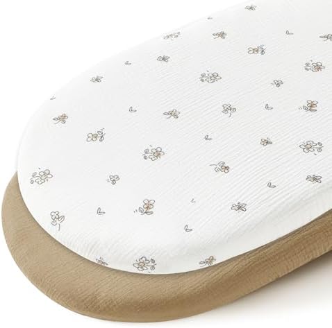 JELLYMONI 2-Pack Muslin Bassinet Sheets for Baby Comfort