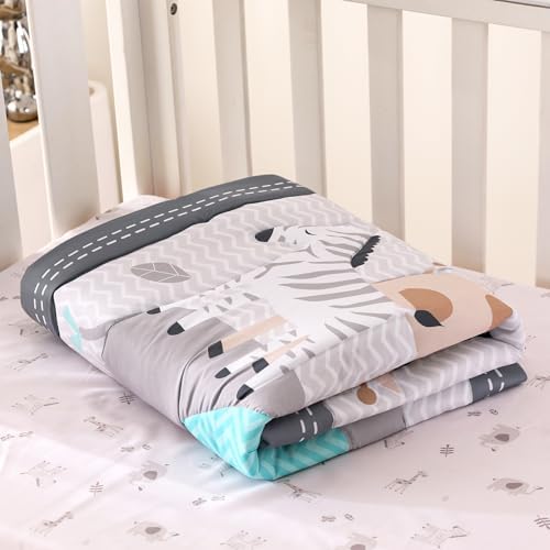 Wowelife Mini Crib Bedding Set Boy 3 Piece Gray