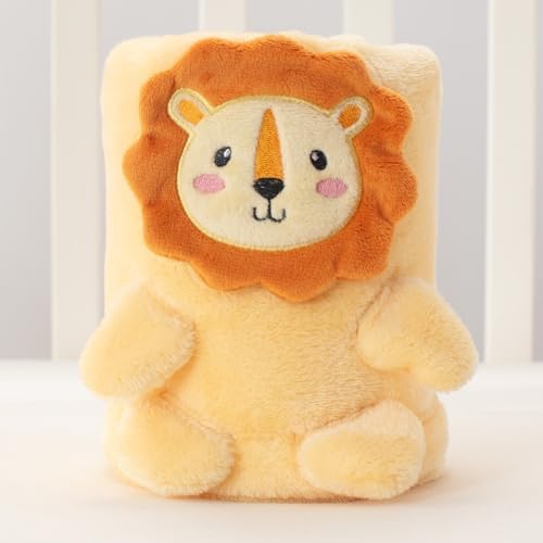 Babyhuggle Foldable Lion Plush Blanket - Soft and Safe for Newborns