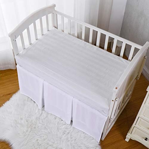 ShunjieHome Crib Skirt 100 Egyptian Cotton 400 Thread Count 14 Drop