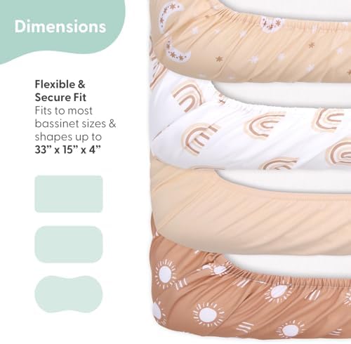 The Peanutshell Boho Bassinet Sheets 4-Pack for Baby