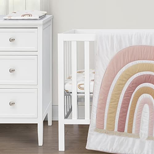 Sweet Jojo Designs Rainbow Baby Mini Crib Bedding Set 3pc