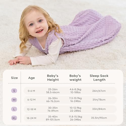Unnivoll Fleece Sleep Sack 6-12 Months Taro Purple 15 Tog