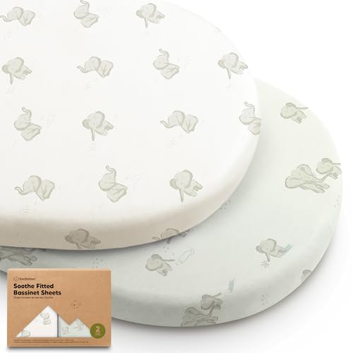 KeaBabies 2-Pack Organic Cotton Bassinet Sheets for Girls and Boys