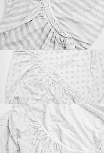 3 Fitted Bassinet Sheets Gray Set Gender Neutral