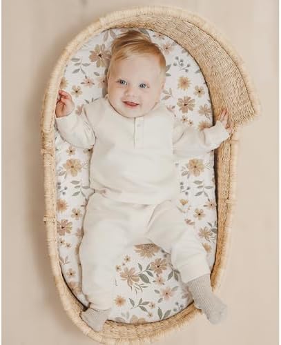 Konssy 2 Pack Muslin Bassinet Sheets for Baby 1