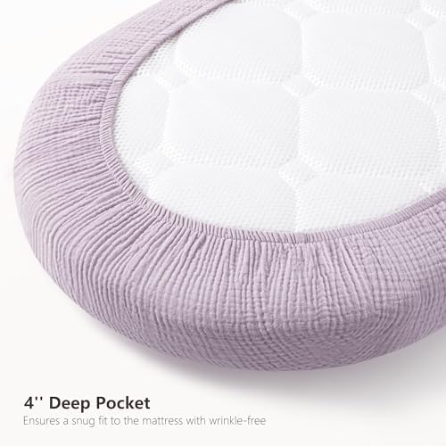 Bearmoss Bassinet Sheets 2 Pack Light Pink Purple