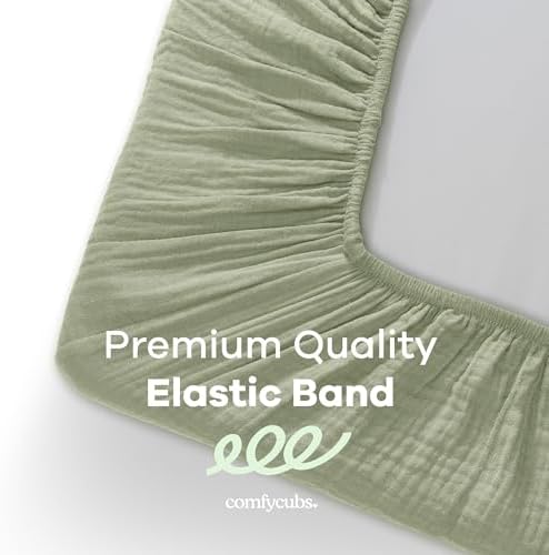 Comfy Cubs Muslin Bassinet Sheet - Soft Cotton Breathable Secure