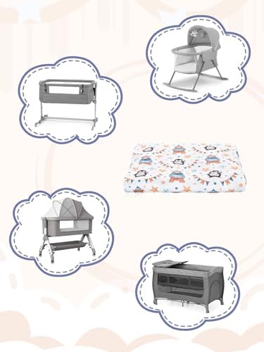 Cozary Baby Bassinet Fitted Sheets Waterproof Breathable Animal Cartoon 1PC