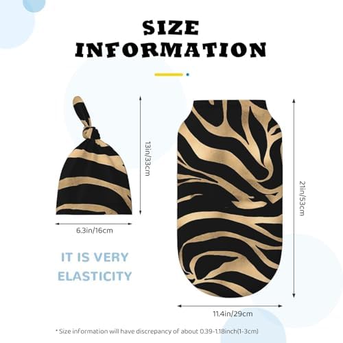 Soft Stretchy Gold Zebra Print Swaddle Blanket Set