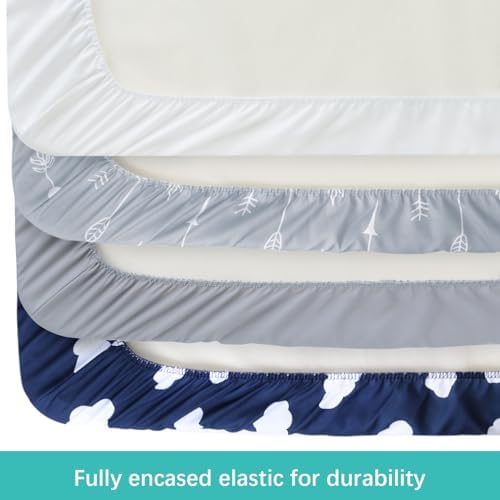 Biloban Baby Bassinet Sheets 4 Pack Ultra Soft