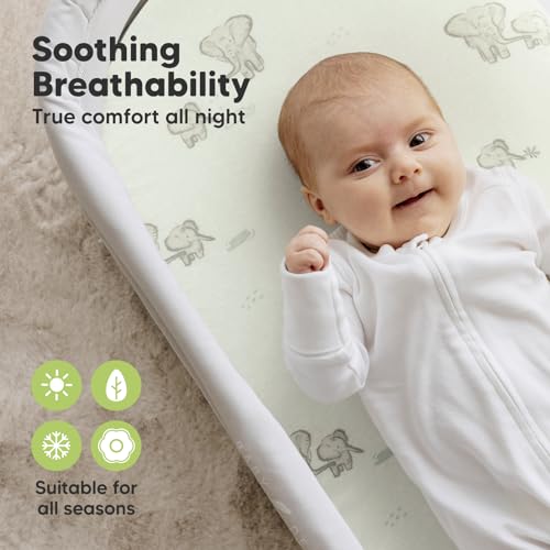 KeaBabies 2-Pack Organic Cotton Bassinet Sheets for Girls and Boys