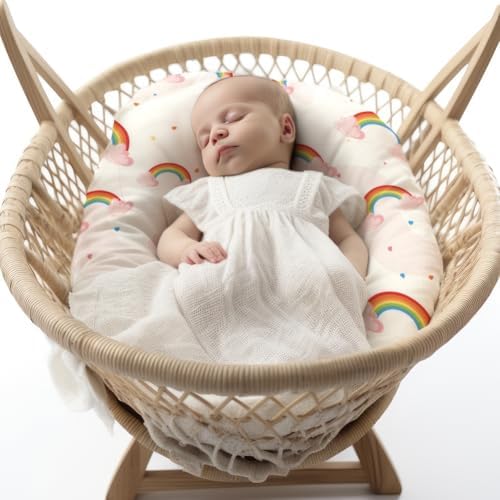 FIGEPO 4 Pack Baby Girl Bassinet Sheets Set