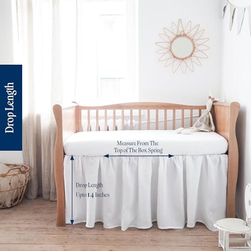 Dees Collection Ruffled Crib Bed Skirt - 24x42 Inch White 14 Drop 1