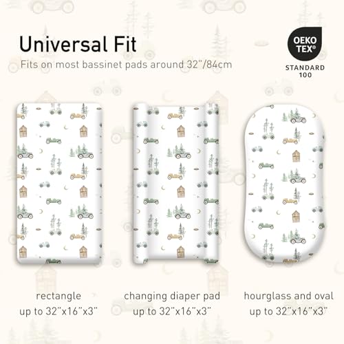 GLLQUEN Baby Bassinet Sheets 4 Pack - Breathable and Safe