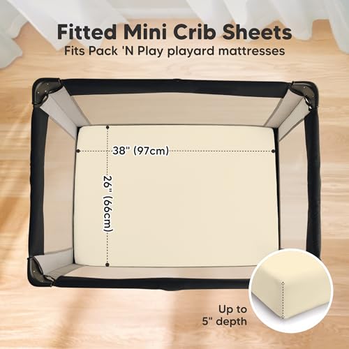 KeaBabies 2-Pack Pack and Play Sheets - Latte