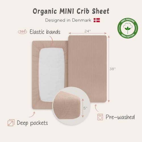 Huxie Mini Crib Sheets Organic Cotton Muslin Fitted 24x38