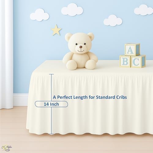 Cottington Lane Ivory Crib Skirt Dust Ruffle