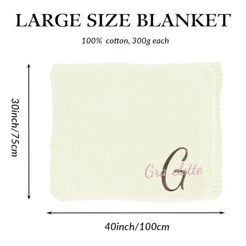 Custom Baby Blanket with Name 40x30 Inch Knit