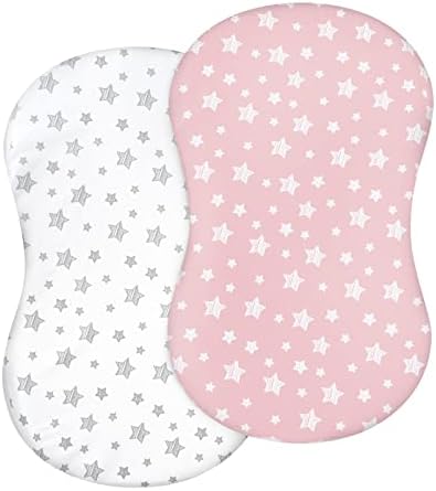 Moonsea Bassinet Sheet 2 Pack White Pink