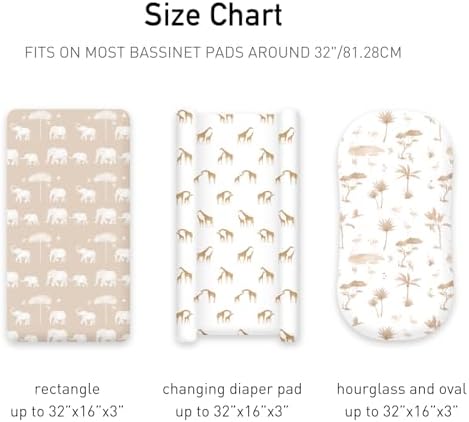 CIVARUA KIDS Stretchy Ultra Soft Bassinet Sheet Set 3-Pack 1