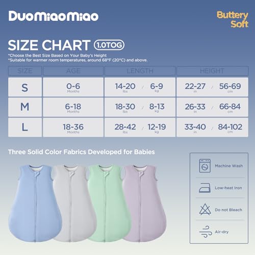 Duomiaomiao Bamboo Rayon Sleep Sack 10 TOG Soft Wearable Blanket