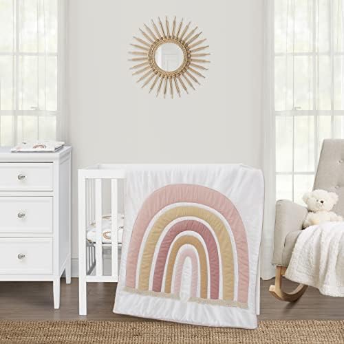 Sweet Jojo Designs Rainbow Baby Mini Crib Bedding Set 3pc
