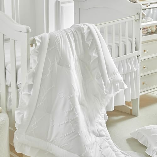AIKASY Ruffled Shabby Crib Bedding Set for Girls 1