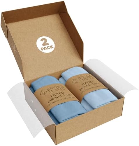 KoolerThings Bassinet Sheets - 100 Organic Cotton 2 Pack 1