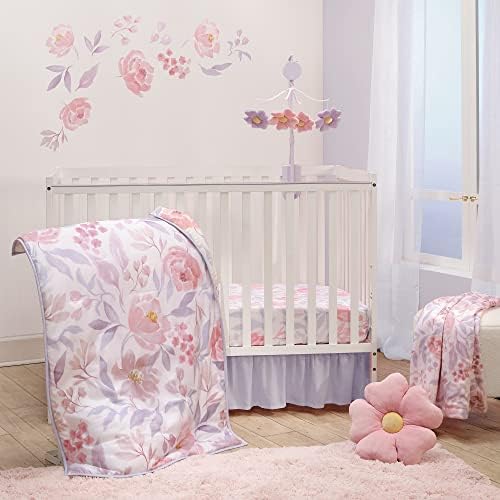 Bedtime Originals Lavender Floral 3-Piece Crib Bedding Set - PinkPurple