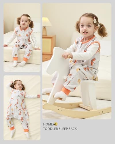 HOMEAL Toddler Sleep Sack with Legs 05Tog 12M-2T