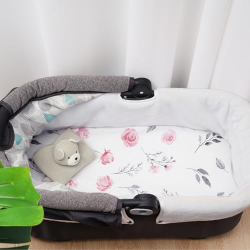 Davids Kids 3 Pack Bassinet Sheets with Floral Design