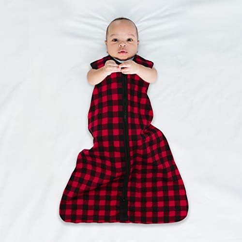 The Peanutshell Wearable Blanket Sleep Sack for Baby Woodland Moose Buffalo Plaid