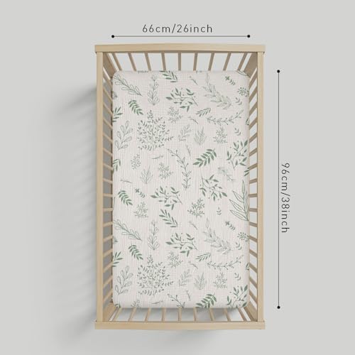 LYRICHOM Muslin Mini Crib Sheets 2 Pack for Baby Boy and Girl
