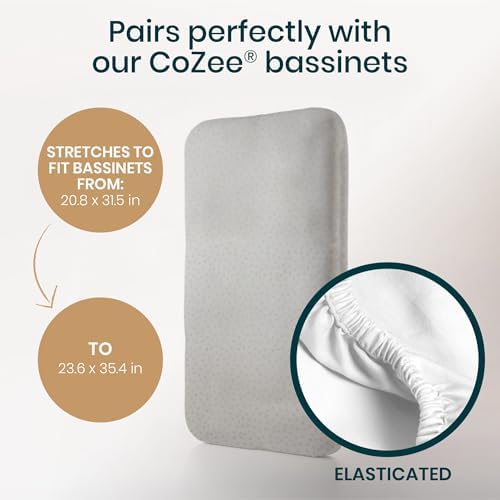 Premium Bassinet Sheets 2 Pack - Soft Bamboo Jersey Breathable and Durable